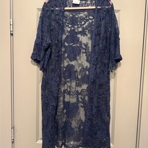 Shyanne Deep Blue Lace Cover-Up
